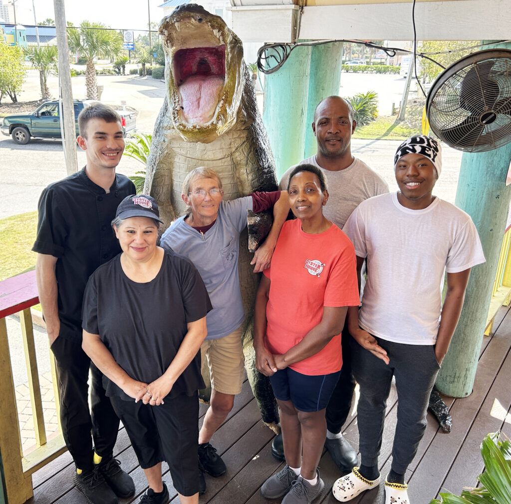 Gulf Shores Group Shot in front of alligator